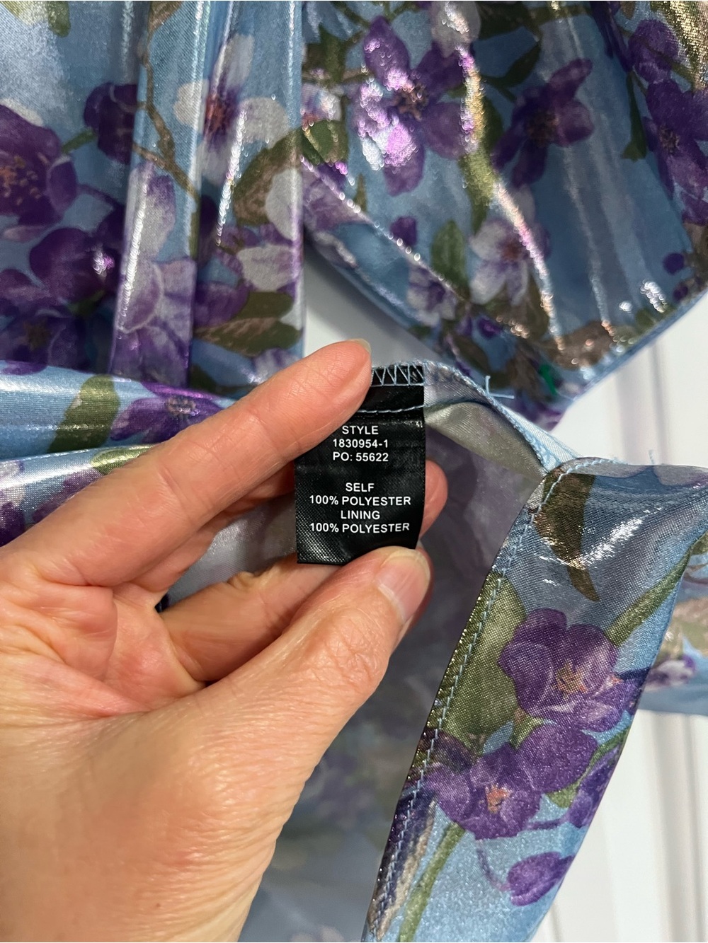 Current Air Los Angeles Metallic Top Sz XS Anthropologie Brand Floral Shine - Picture 3 of 6
